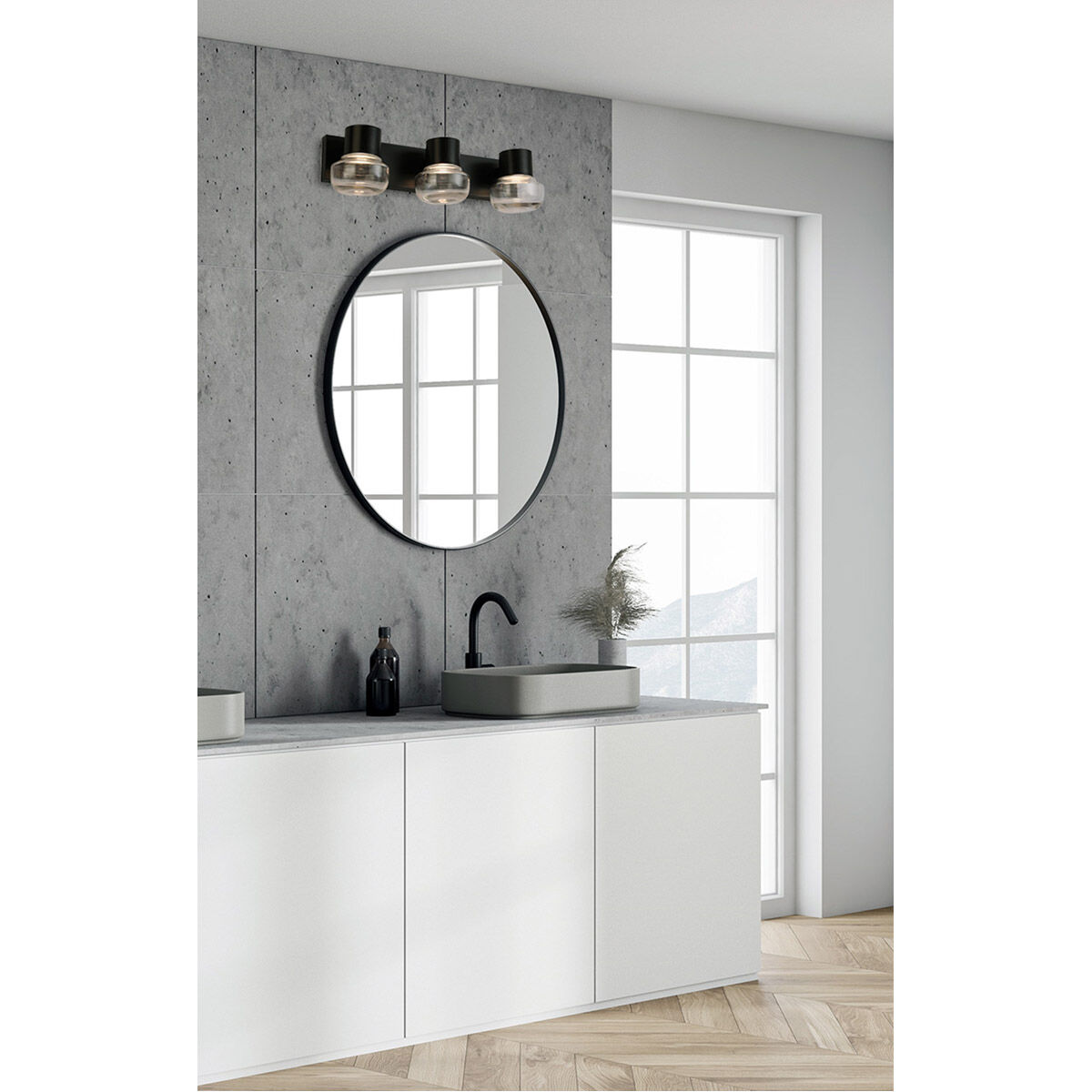 Belby LED 22.87 inch Black Bath Vanity Wall Light